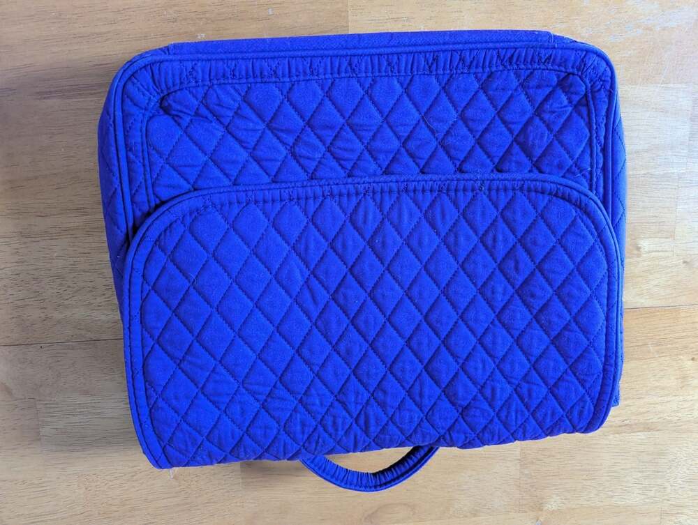 Quilted Cotton Convertible Backpack and Messenger Bag in purple